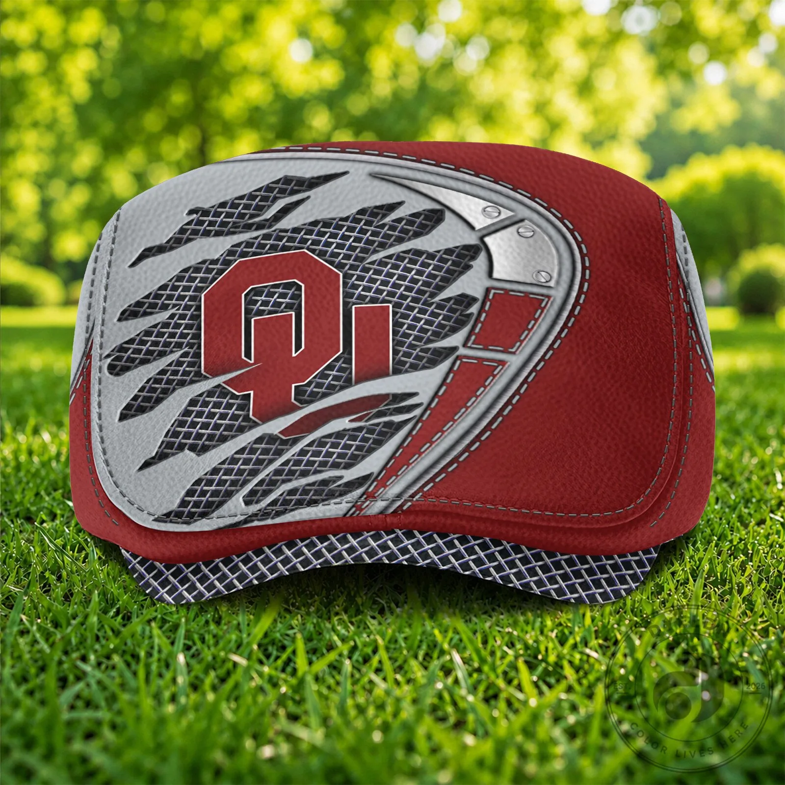 Oklahoma Sooners NCAA Red Flat Cap Hat, Golf Driving Cap 10 Oklahoma Sooners NCAA Red Flat Cap Hat, Golf Driving Cap