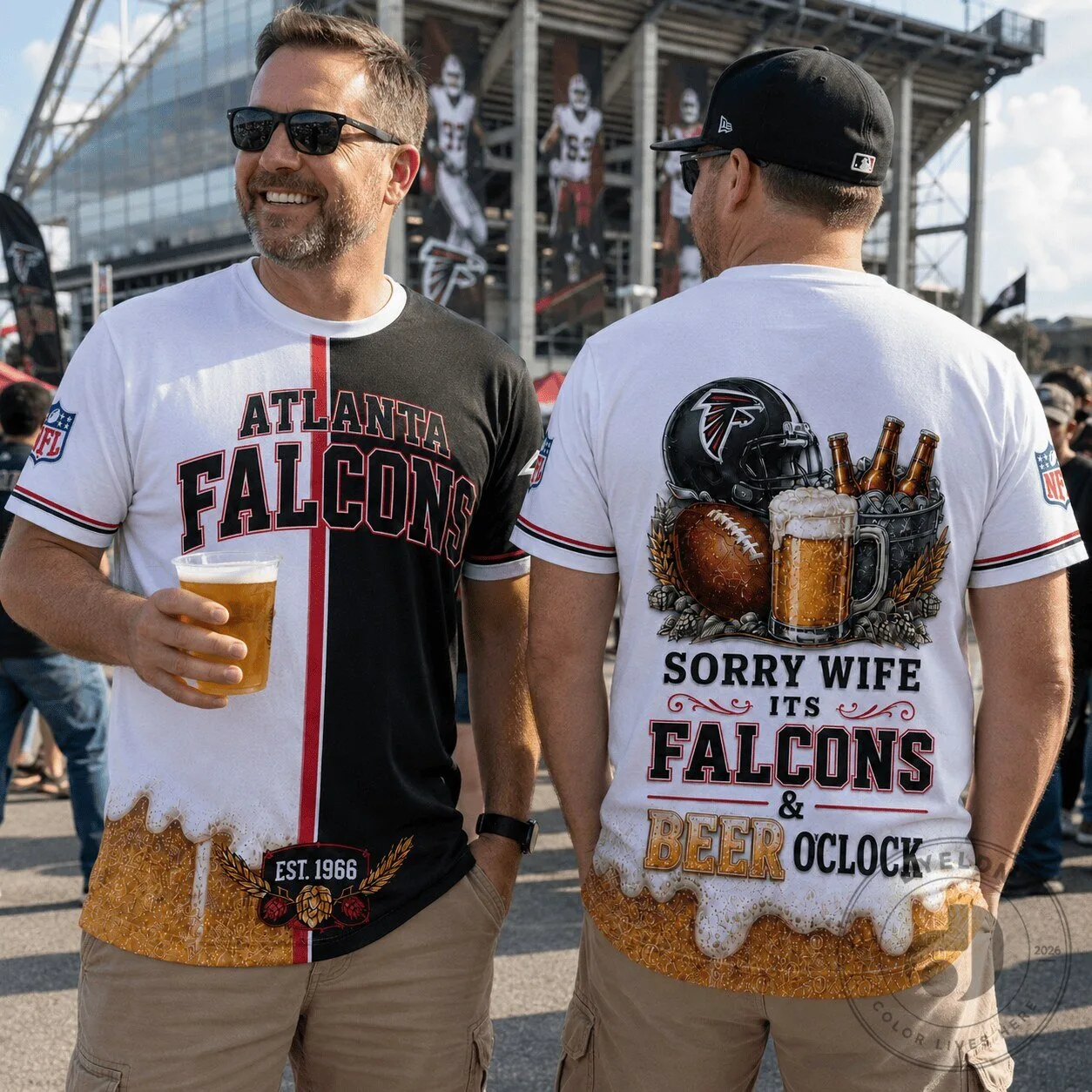 Atlanta Falcons Sorry Wife It's Falcons and Beer O'Clock T-Shirt