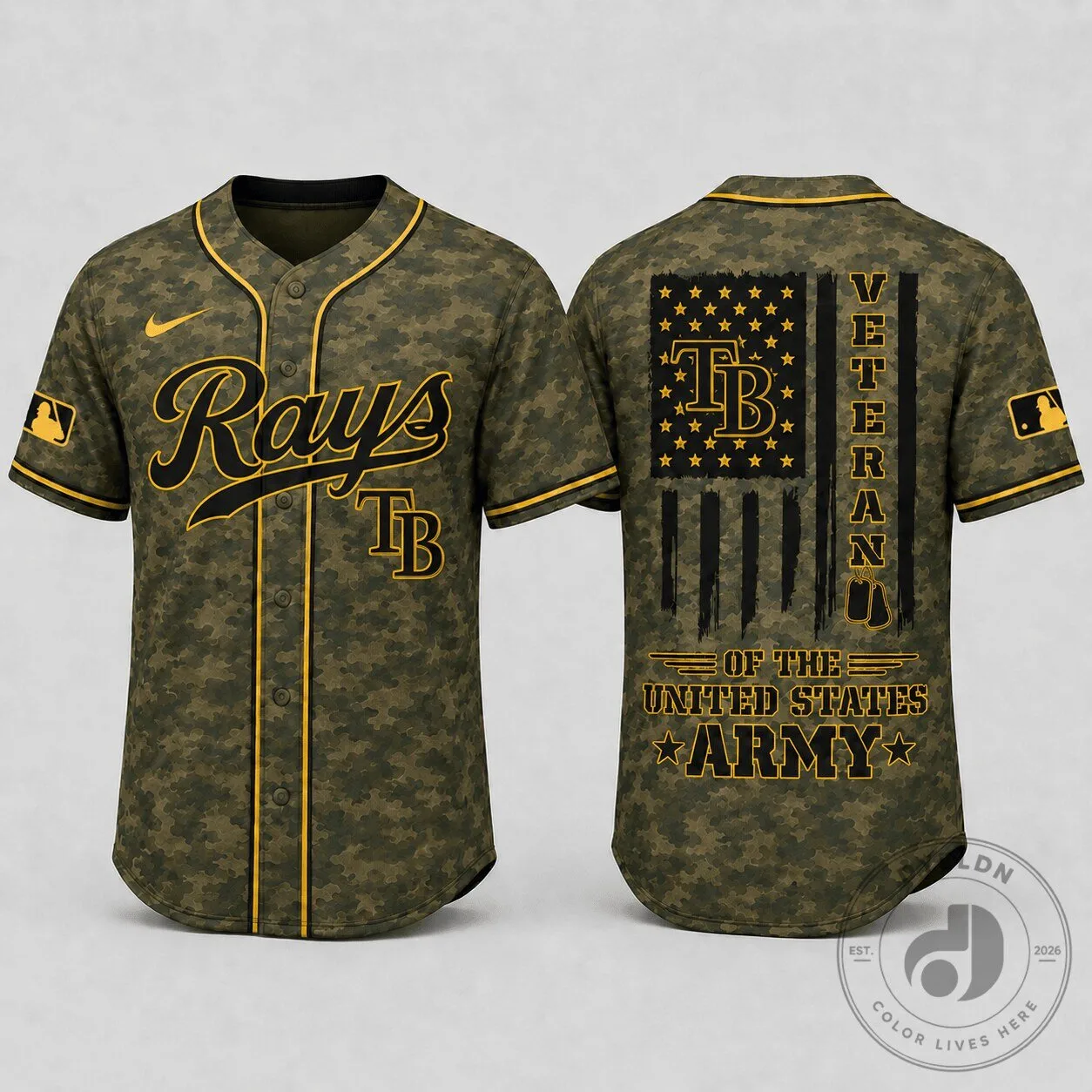 United States Army Veteran Camouflage Jersey for Tampa Bay Rays Baseball Fans 5 United States Army Veteran Camouflage Jersey for Tampa Bay Rays Baseball Fans