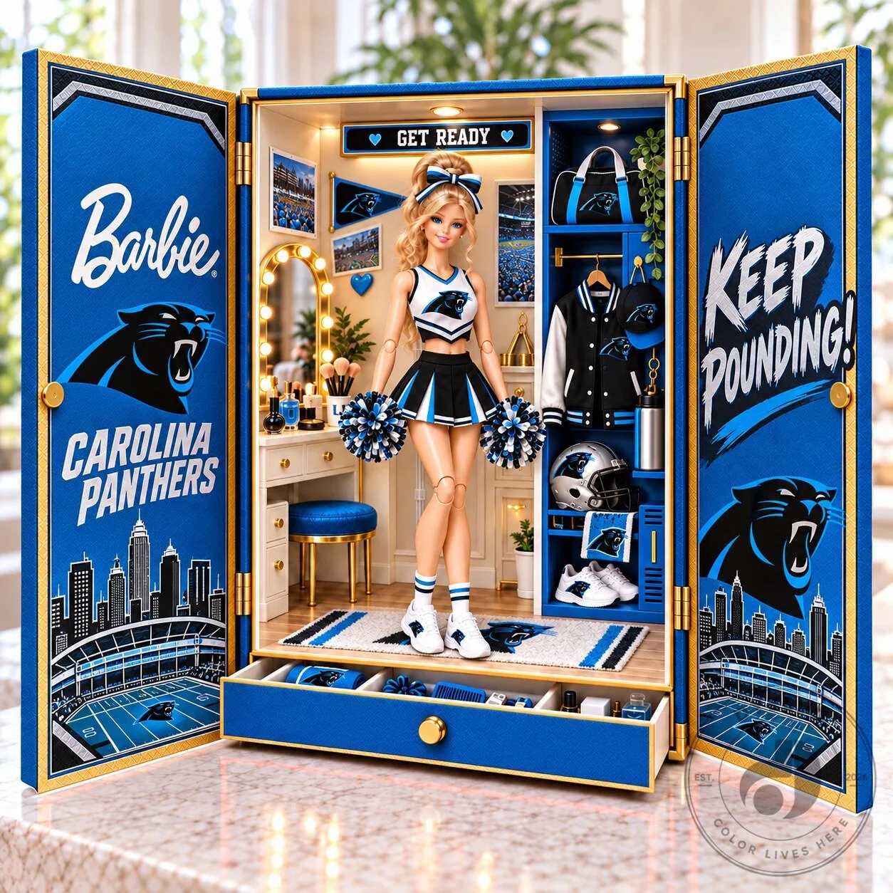 Carolina Panthers Barbie Doll Collectible Figurine 1 Carolina Panthers Barbie Doll Collectible Figurine