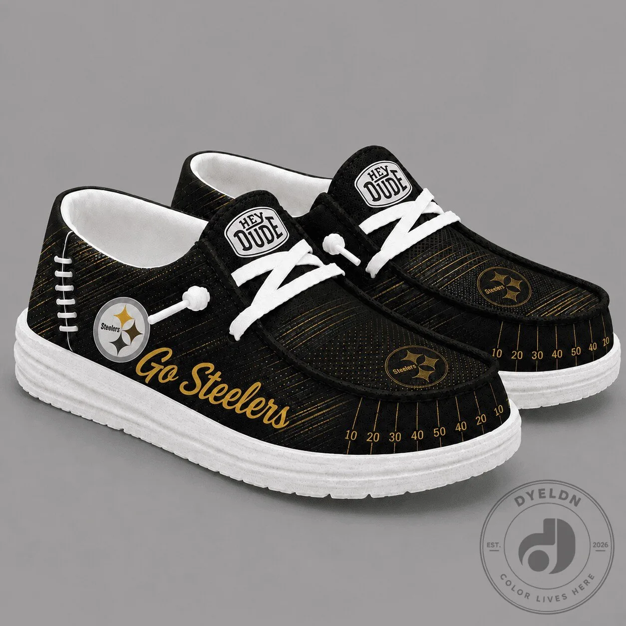 Pittsburgh Steelers Football Field Design Casual Loafer Shoes for Men and Women