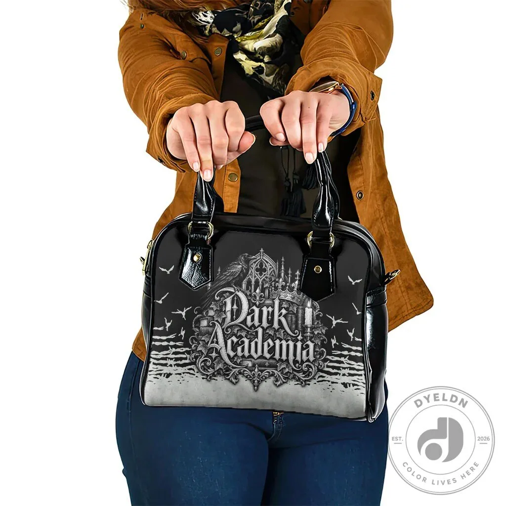 Dark Academia Raven Castle Gothic Shoulder Handbag