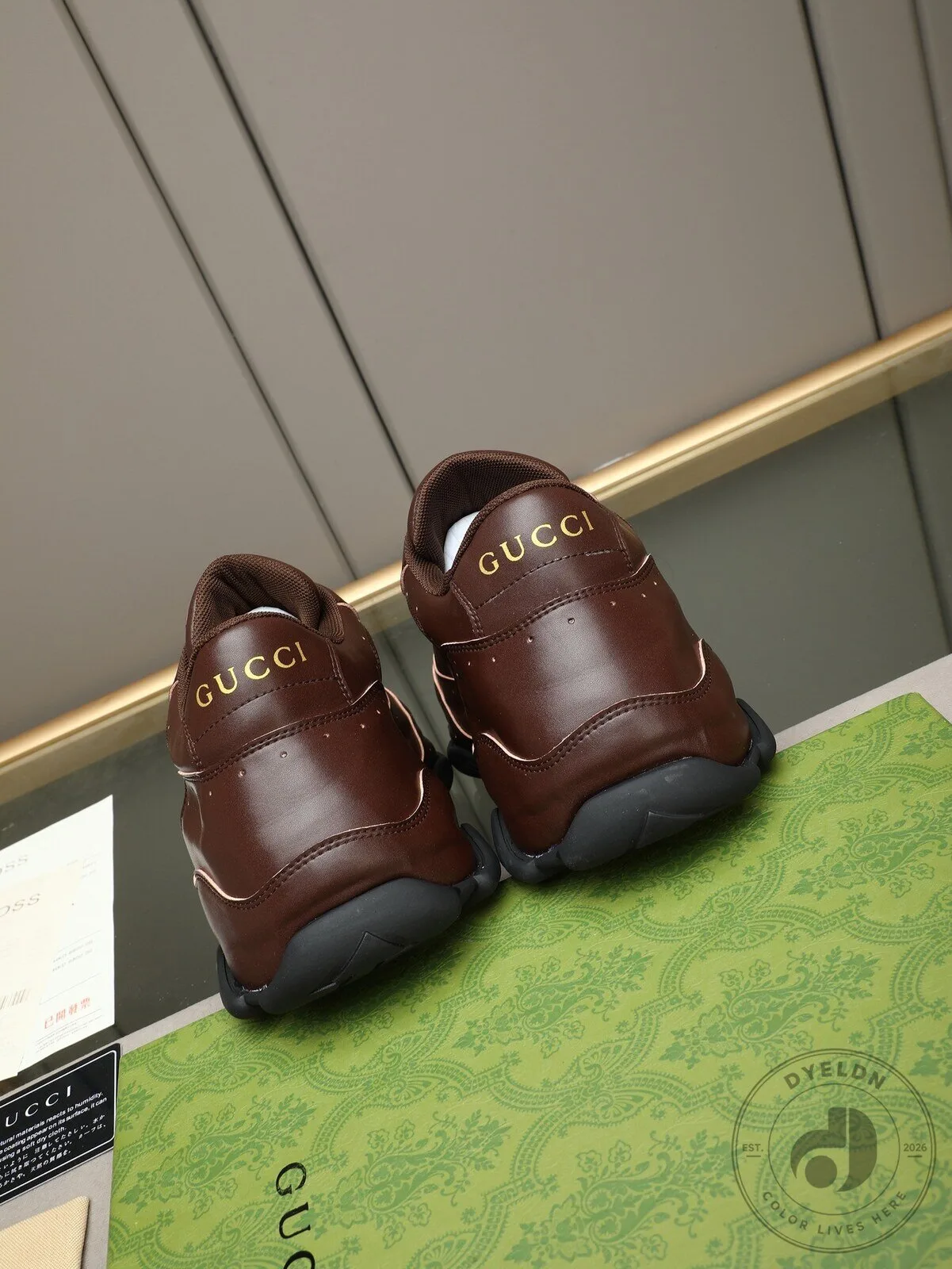 Gucci Brown Leather Monogrammed Designer Sneakers for Men and Women 10 Gucci Brown Leather Monogrammed Designer Sneakers for Men and Women