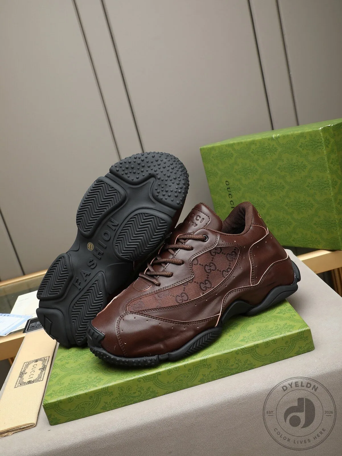 Gucci Brown Leather Monogrammed Designer Sneakers for Men and Women 11 Gucci Brown Leather Monogrammed Designer Sneakers for Men and Women