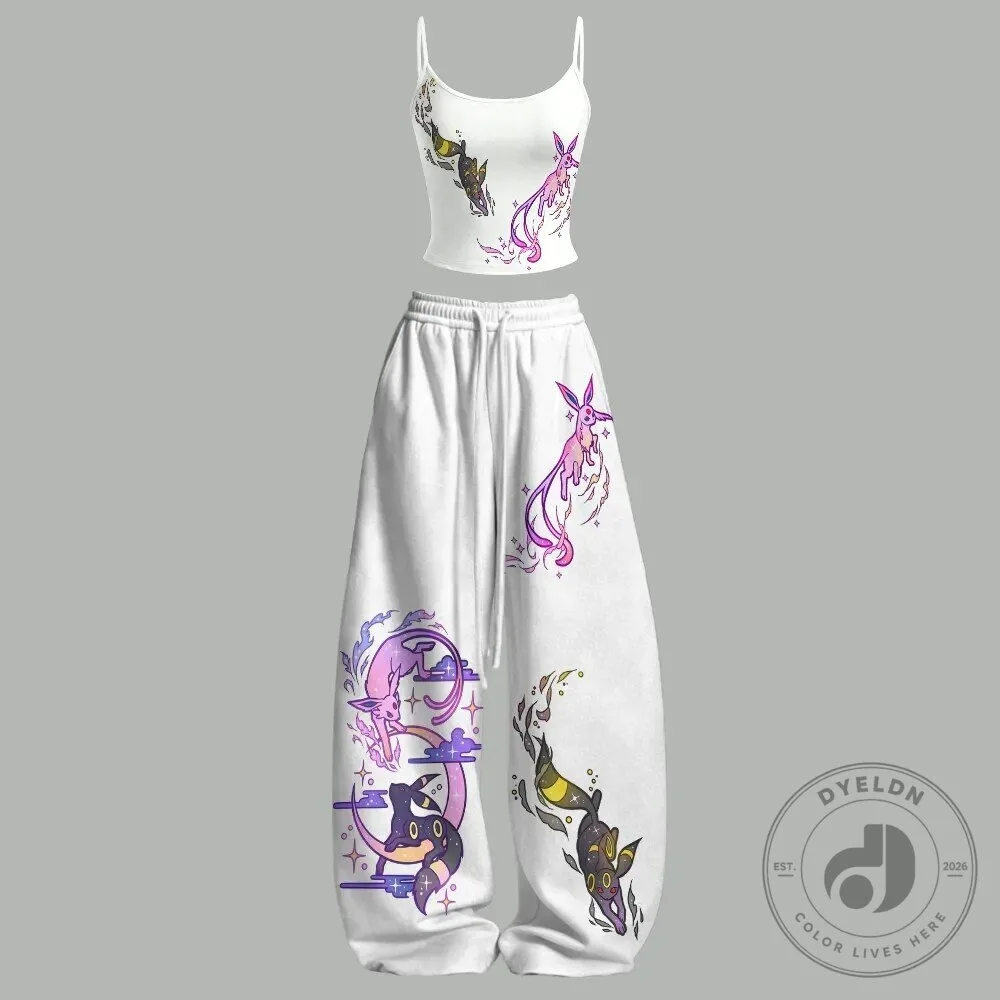 Pokemon Umbreon Espeon Sylveon Tank Top and Sweatpants Set