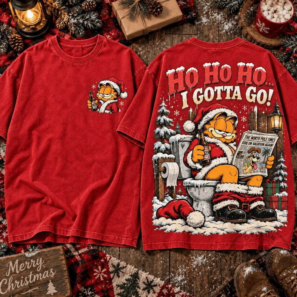 Garfield Ho Ho Ho I Gotta Go Christmas T-Shirt Garfield Ho Ho Ho I Gotta Go Christmas T-Shirt