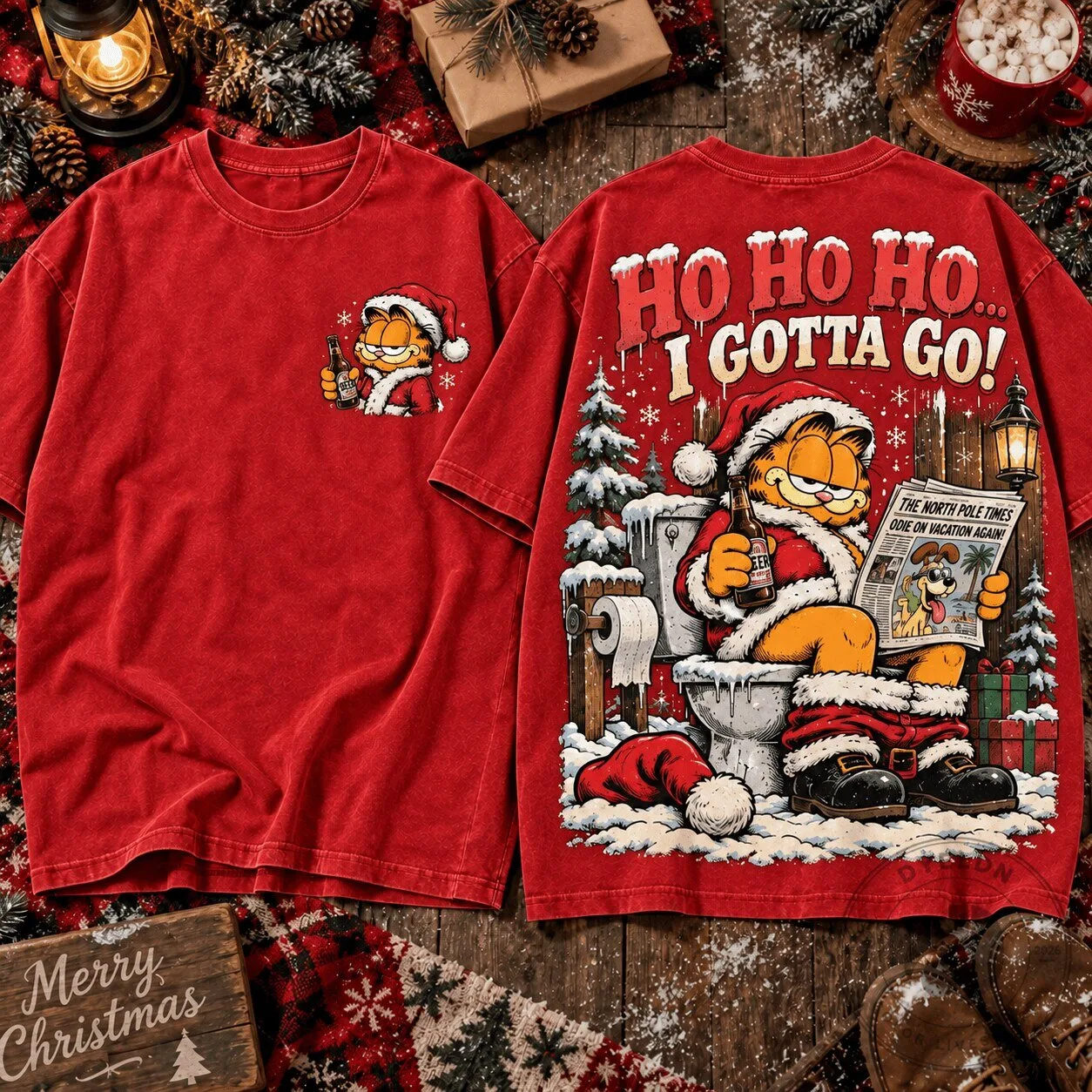 Garfield Ho Ho Ho I Gotta Go Christmas T-Shirt 4 Garfield Ho Ho Ho I Gotta Go Christmas T-Shirt