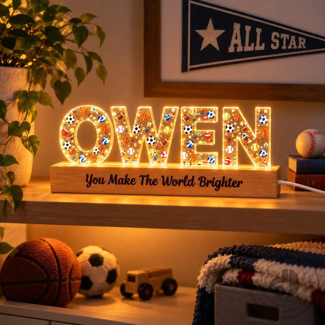 Personalized Name LED Night Light, Custom Acrylic Letter Lamp with Wooden Base, Kids Nursery Room Decor, Custom Keepsake Gift for Boys Girls 16 Personalized Name LED Night Light, Custom Acrylic Letter Lamp with Wooden Base, Kids Nursery Room Decor, Custom Keepsake Gift for Boys Girls