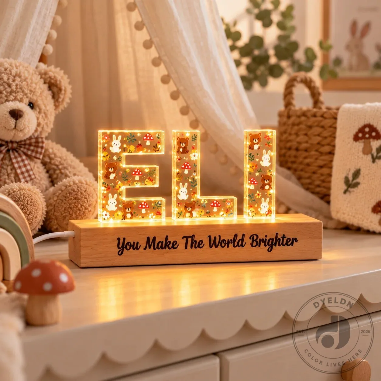 Personalized Name LED Night Light, Custom Acrylic Letter Lamp with Wooden Base, Kids Nursery Room Decor, Custom Keepsake Gift for Boys Girls 18 Personalized Name LED Night Light, Custom Acrylic Letter Lamp with Wooden Base, Kids Nursery Room Decor, Custom Keepsake Gift for Boys Girls