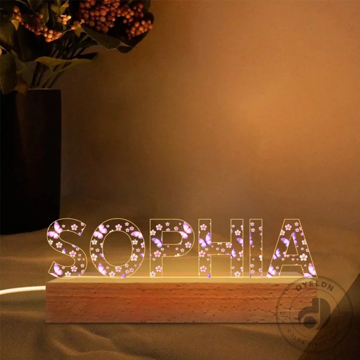Personalized Name LED Night Light, Custom Acrylic Letter Lamp with Wooden Base, Kids Nursery Room Decor, Custom Keepsake Gift for Boys Girls 21 Personalized Name LED Night Light, Custom Acrylic Letter Lamp with Wooden Base, Kids Nursery Room Decor, Custom Keepsake Gift for Boys Girls