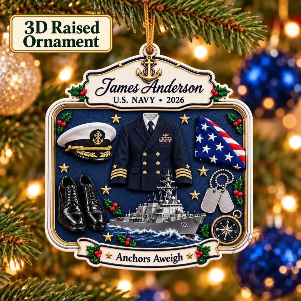Personalized United States Navy Military Christmas Ornament Personalized United States Navy Military Christmas Ornament