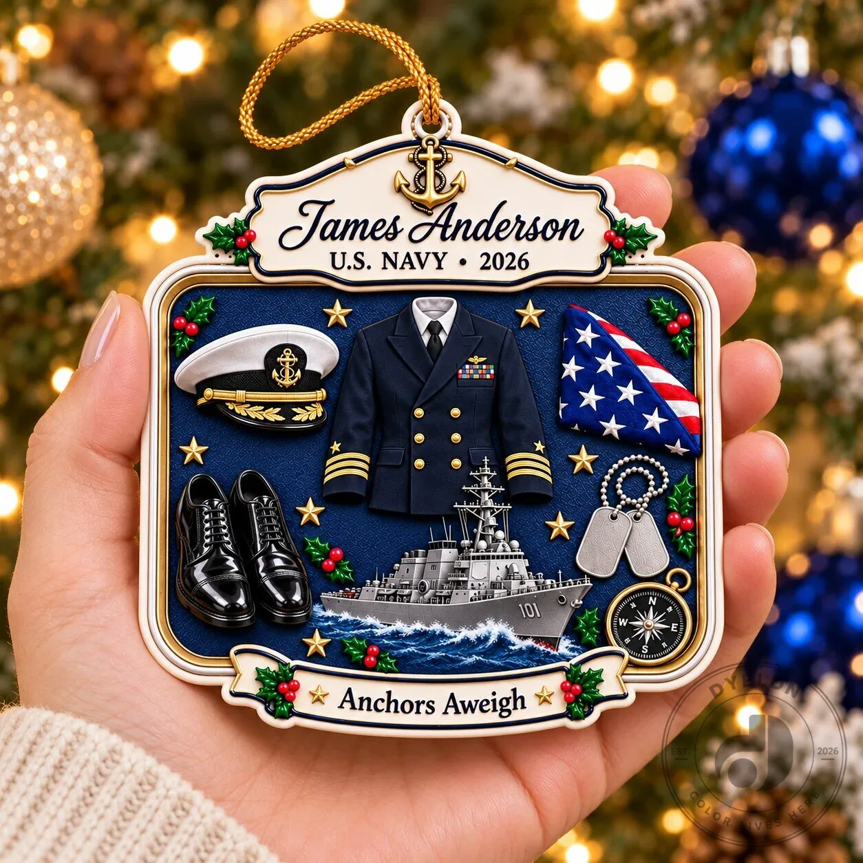 Personalized United States Navy Military Christmas Ornament 8 Personalized United States Navy Military Christmas Ornament
