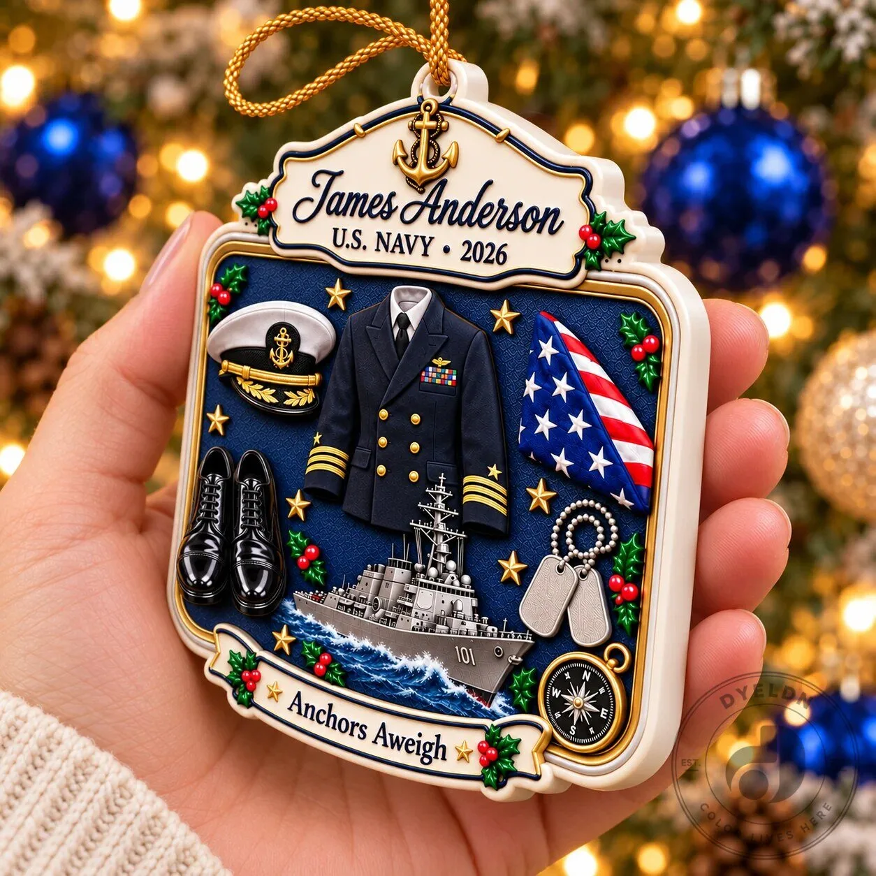 Personalized United States Navy Military Christmas Ornament 9 Personalized United States Navy Military Christmas Ornament