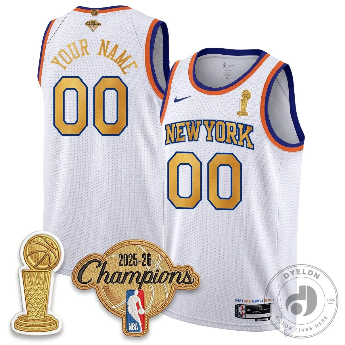 New York Knicks Champions Night Custom Stitched Basketball Jersey